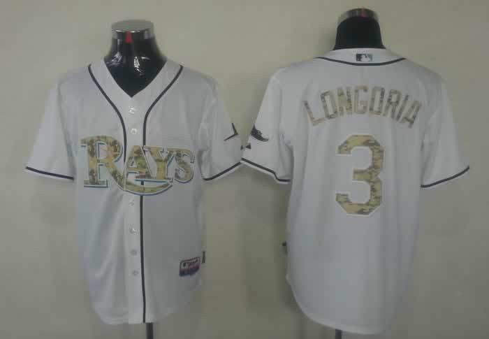 Longoria White Tampa Bay Rays camo Camo jersey