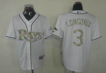 Longoria White Tampa Bay Rays camo Camo jersey