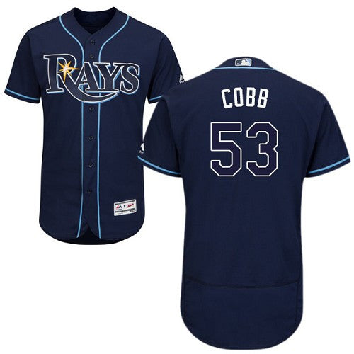 Alex Cobb Tampa Bay Rays navy jersey
