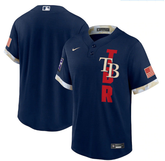 Custom Tampa Bay Rays navy All-Star jersey