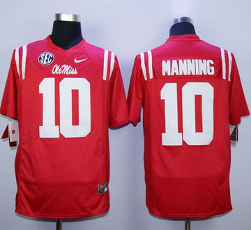 Eli Manning Ole Miss Rebels red jersey