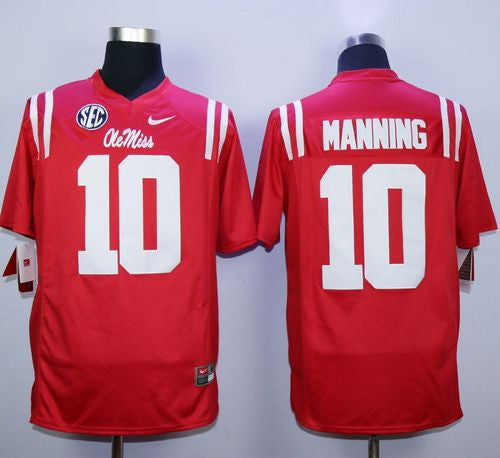 Eli Manning Ole Miss Rebels red jersey