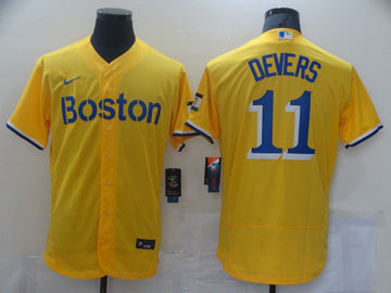 Rafael Devers Boston Red Sox gold City Connect jersey