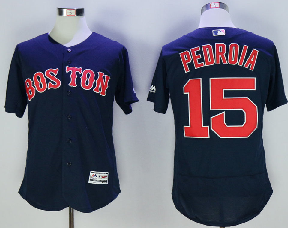 Dustin Pedroia Boston Red Sox navy jersey