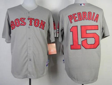Dustin Pedroia Boston Red Sox grey jersey