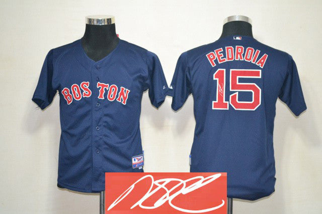 Pedroia Boston Red Sox blue jersey