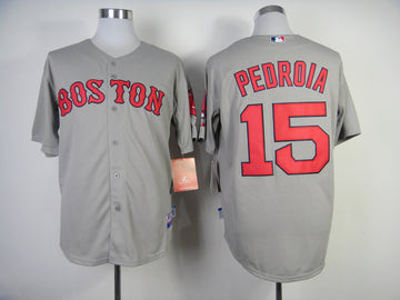 Pedroia Boston Red Sox grey jersey