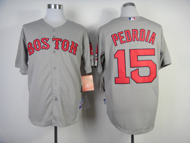Pedroia Boston Red Sox grey jersey