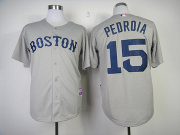 Pedroia Boston Red Sox grey jersey