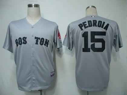 Pedroia Boston Red Sox grey jersey