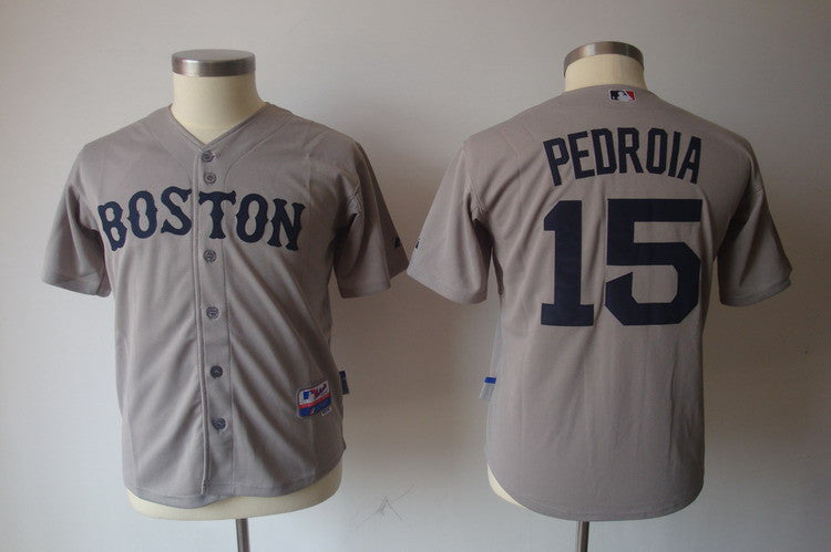 Pedroia Boston Red Sox grey jersey