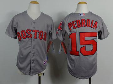Pedroia Boston Red Sox grey jersey