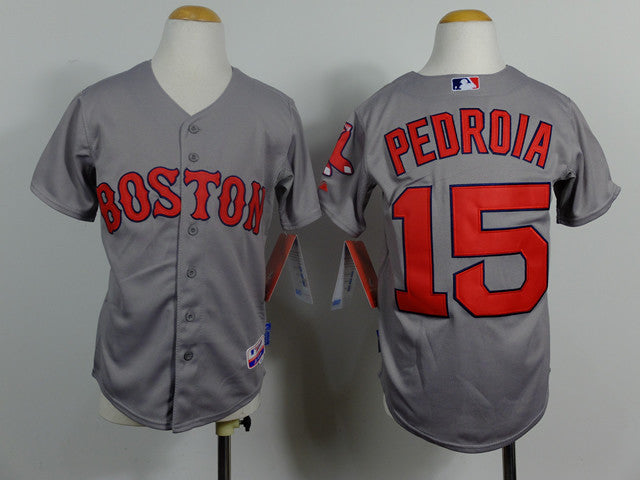 Pedroia Boston Red Sox grey jersey