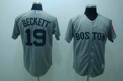 Beckett Boston Red Sox grey jersey