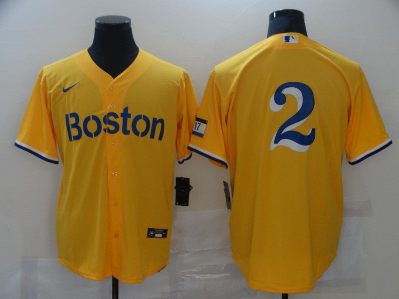 Boston Red Sox gold City Connect jersey