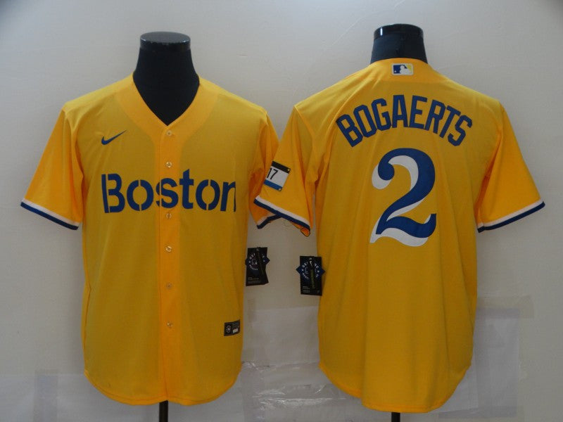 Xander Bogaerts Boston Red Sox gold City Connect jersey
