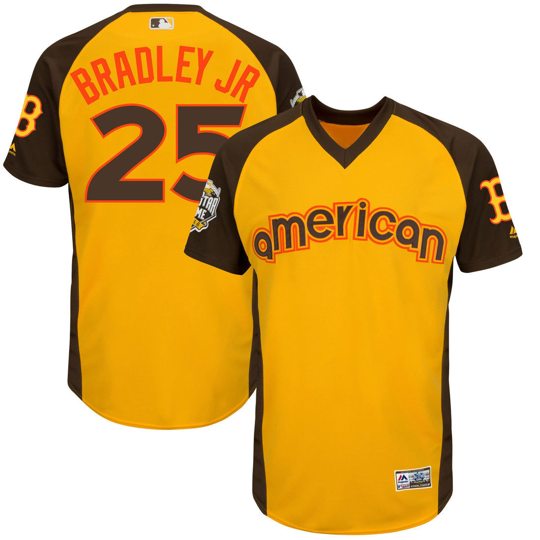 Jackie Bradley Jr Boston Red Sox yellow All-Star jersey