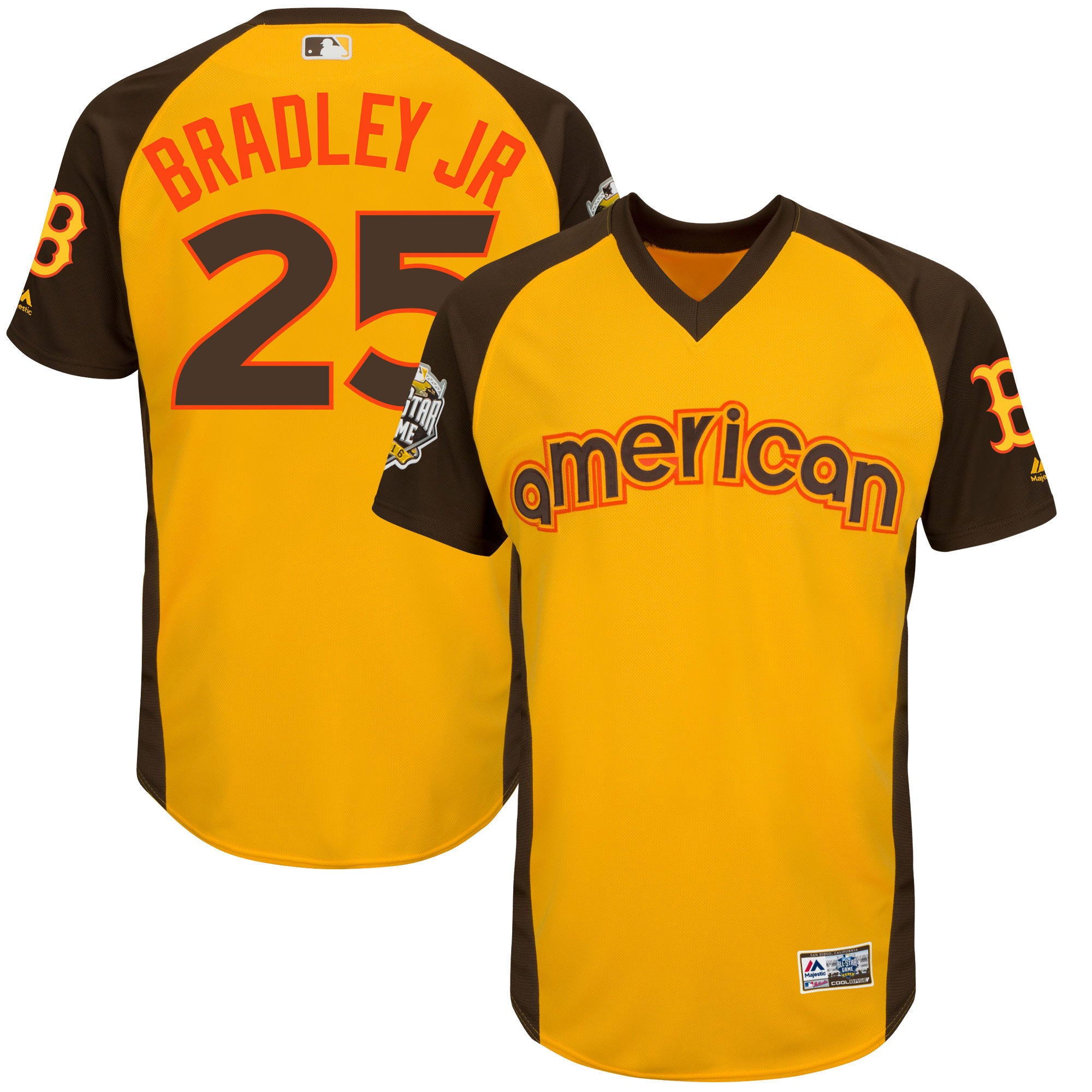 Jackie Bradley Jr Boston Red Sox yellow All-Star jersey