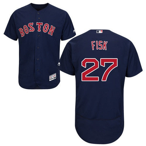 Carlton Fisk Boston Red Sox navy jersey
