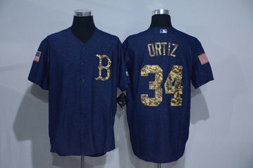 David Oritiz Boston Red Sox navy Salute To Service jersey