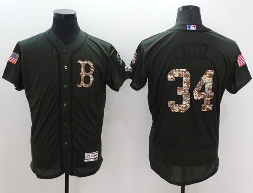 David Ortiz Boston Red Sox green Salute To Service jersey