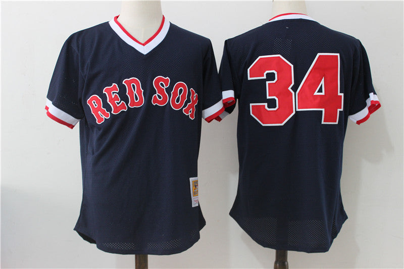 David Ortiz Boston Red Sox navy Cooperstown jersey