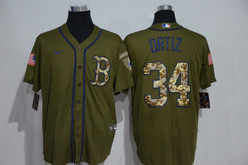 David Ortiz Boston Red Sox olive jersey