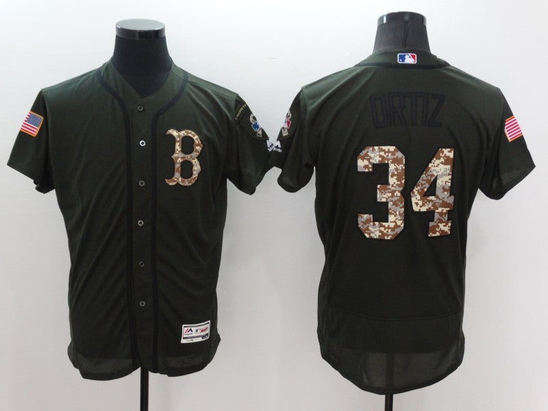 David Ortiz Boston Red Sox olive jersey