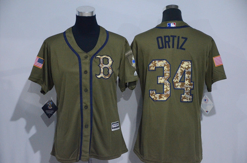 David Ortiz Boston Red Sox olive jersey