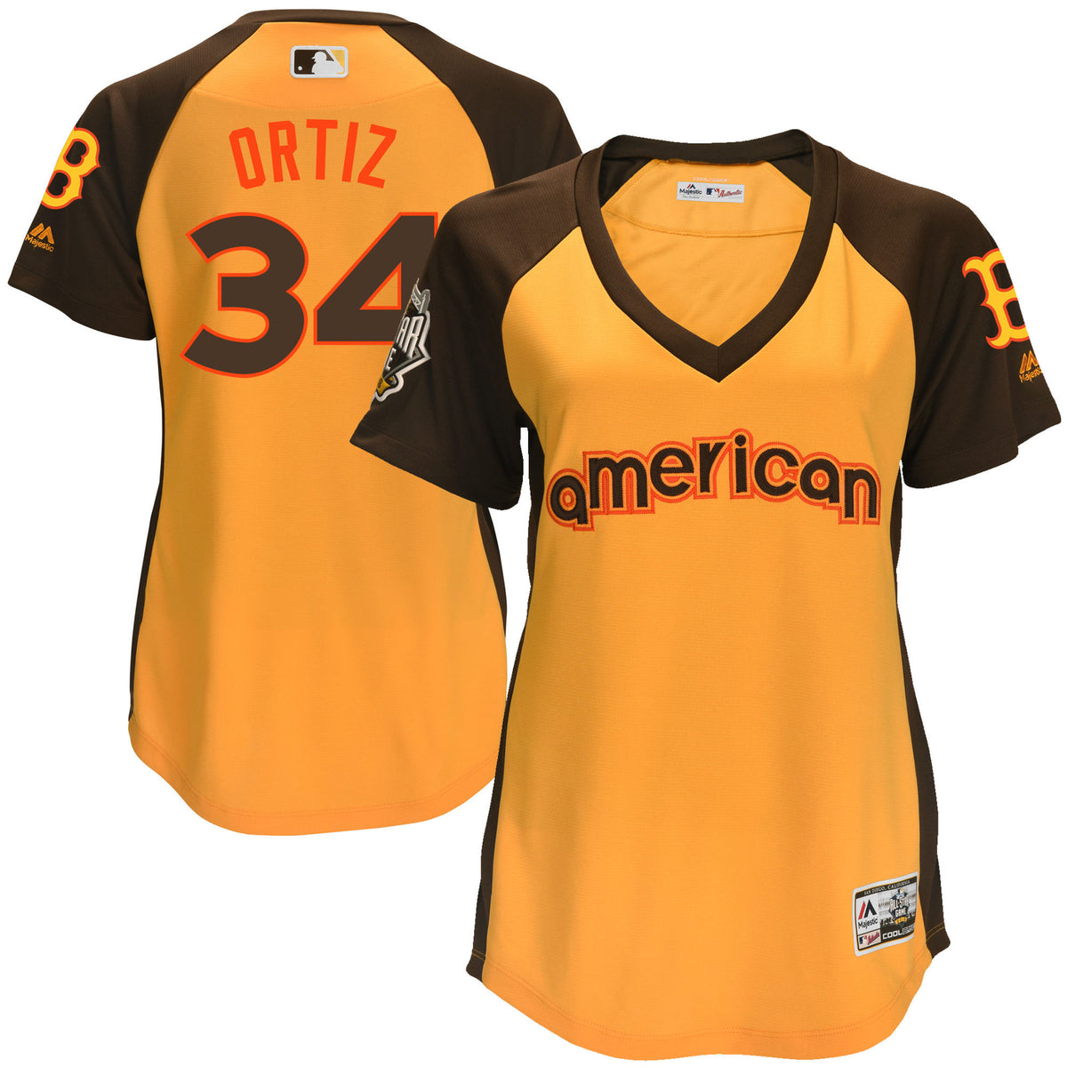 David Ortiz Boston Red Sox yellow All-Star jersey