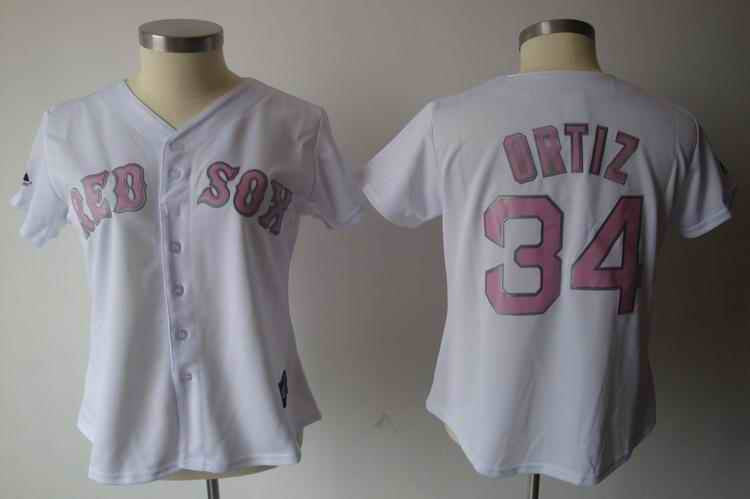 Ortiz White Boston Red Sox pink jersey