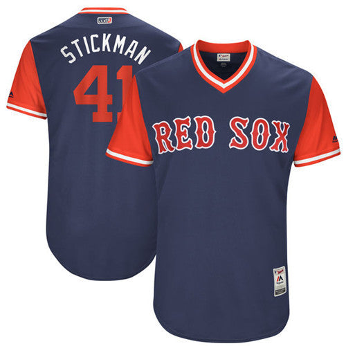 Chris Sale Stickman Majestic Boston Red Sox navy jersey