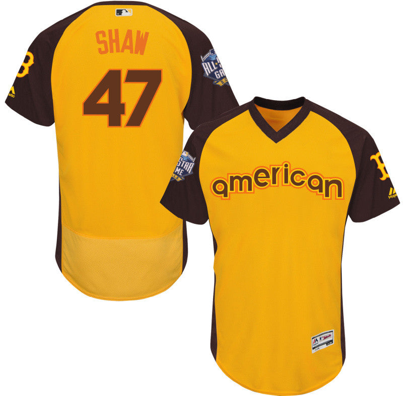 Travis Shaw Boston Red Sox yellow All-Star jersey