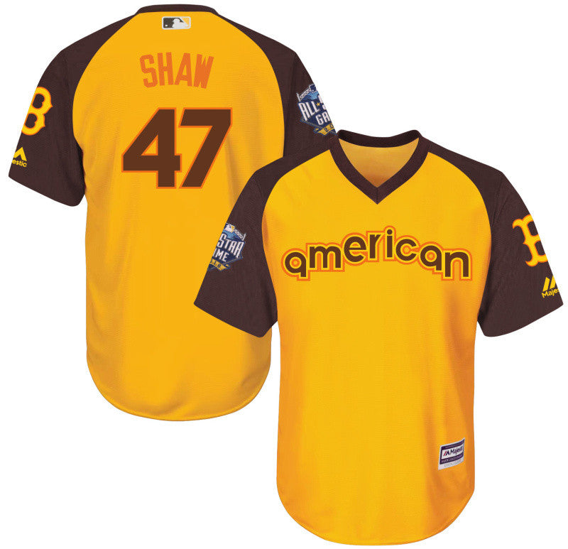 Travis Shaw Boston Red Sox yellow All-Star jersey