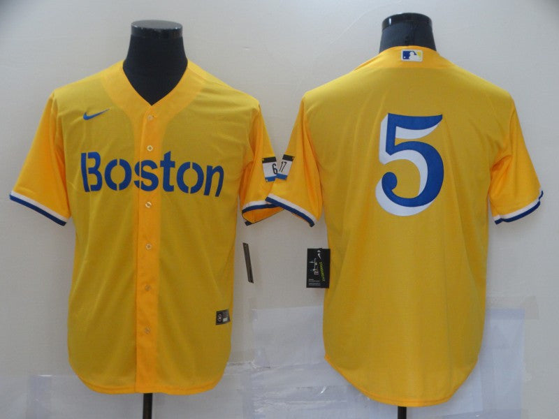 Boston Red Sox gold City Connect jersey