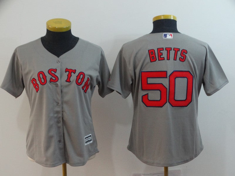 Mookie Betts Boston Red Sox gray jersey