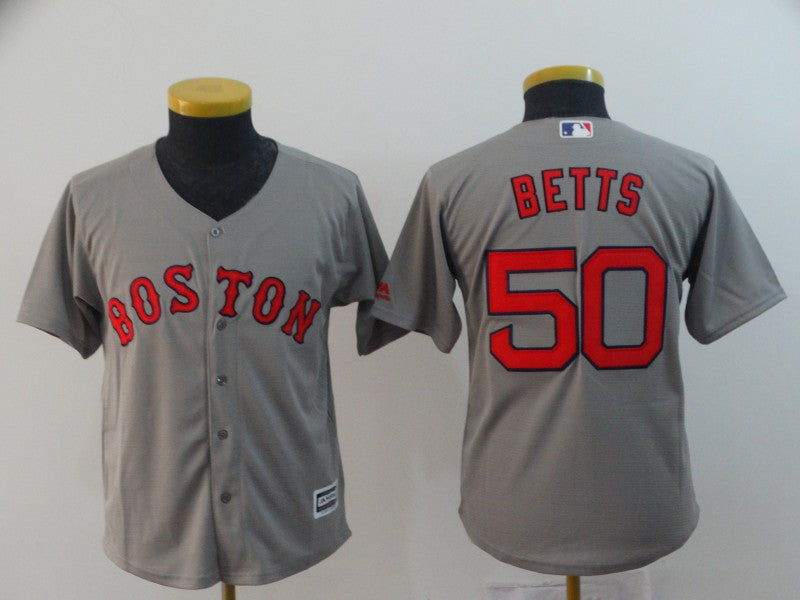 Mookie Betts Boston Red Sox gray jersey