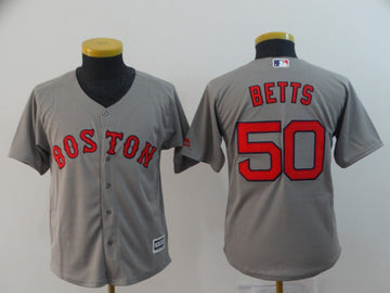 Mookie Betts Boston Red Sox gray jersey