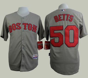Mookie Betts Boston Red Sox grey jersey
