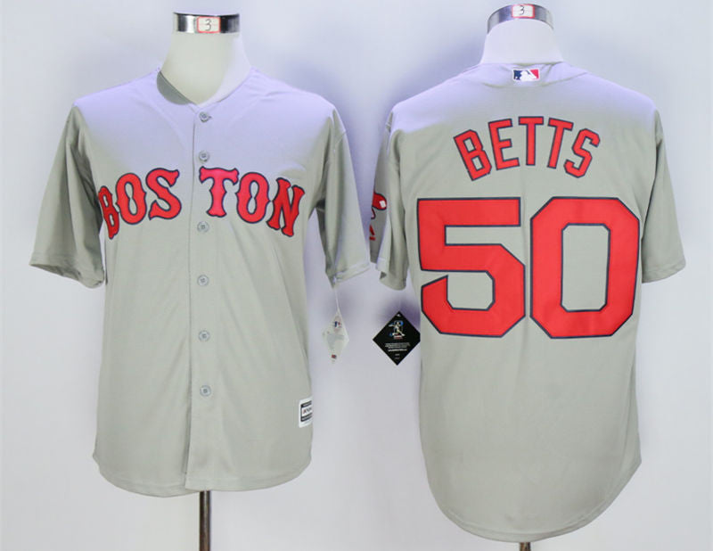 Mookie Betts Boston Red Sox grey jersey