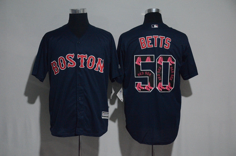 Mookie Betts Boston Red Sox navy jersey