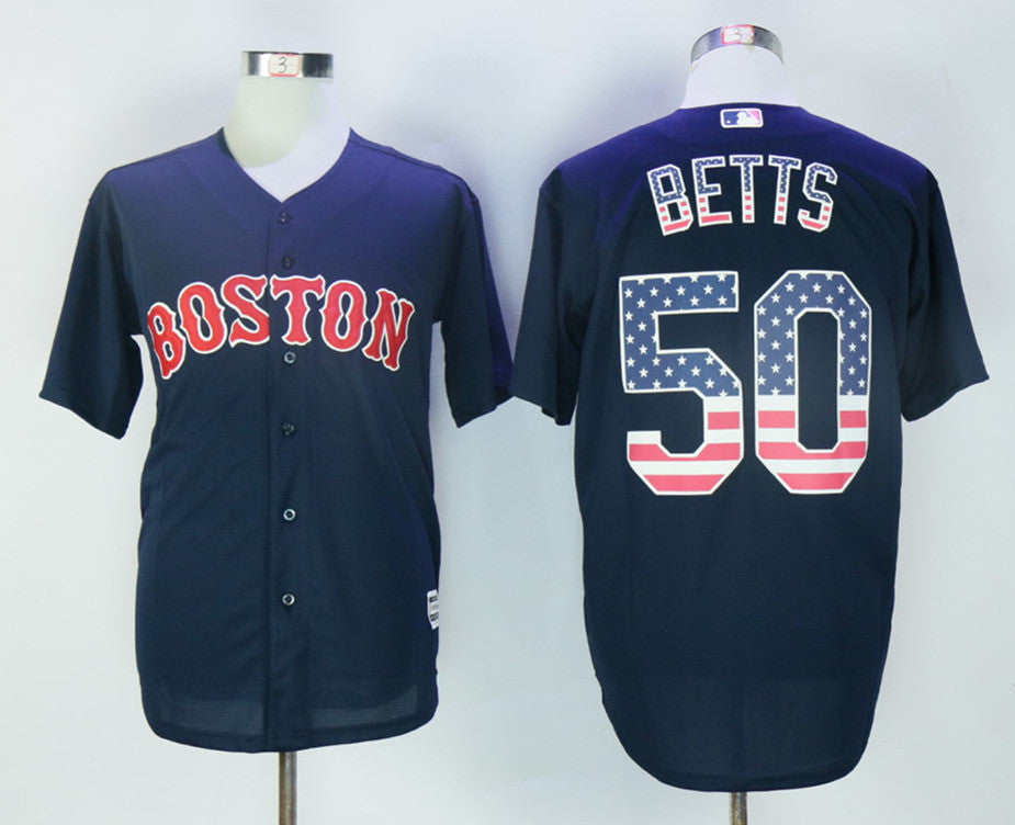 Mookie Betts Boston Red Sox navy jersey