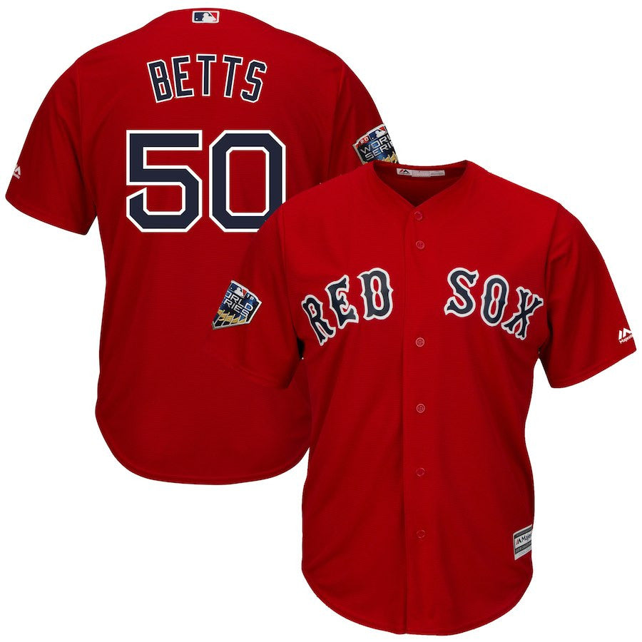 Mookie Betts Boston Red Sox scarlet jersey