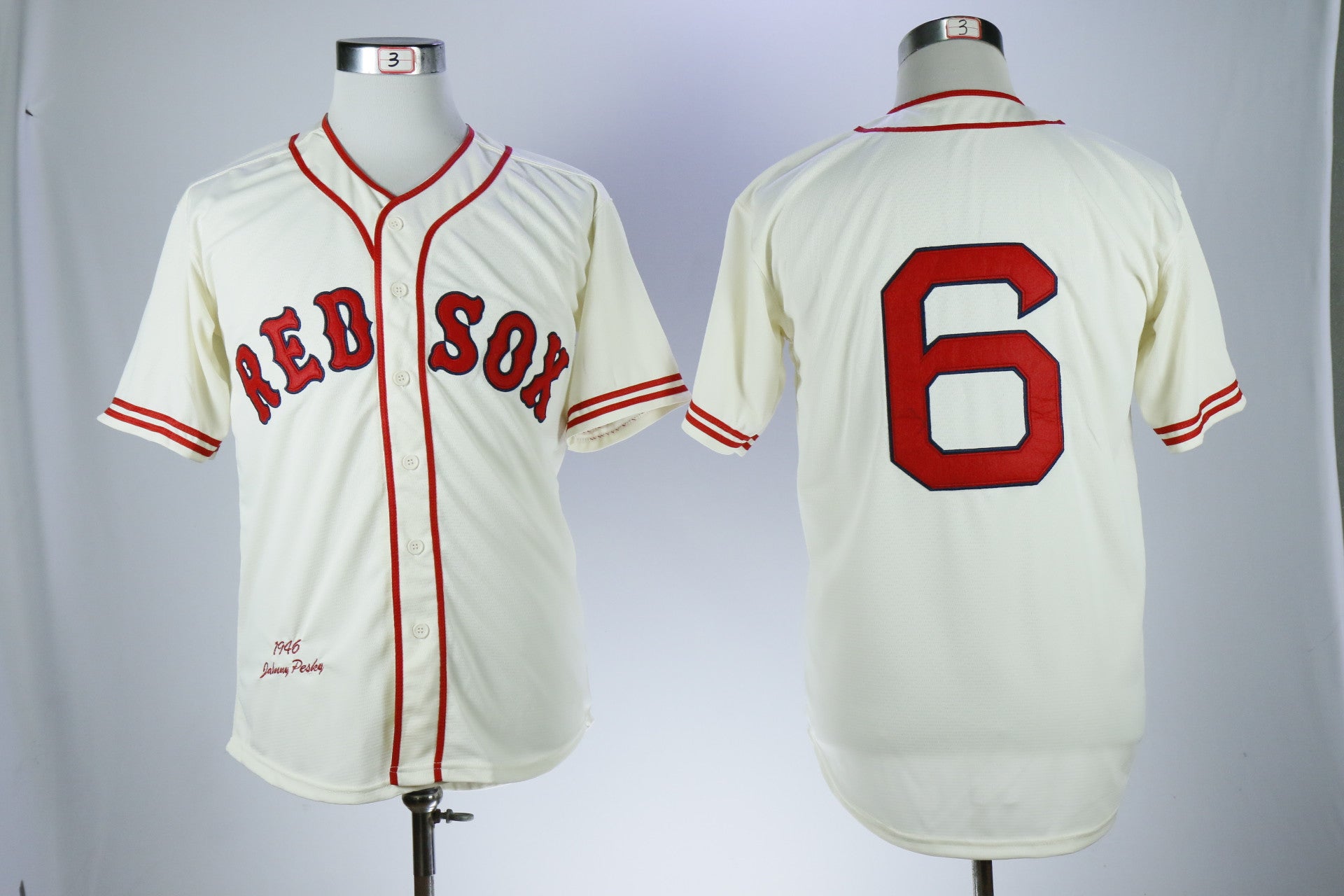 Johnny Pesky Boston Red Sox cream Throwback jersey