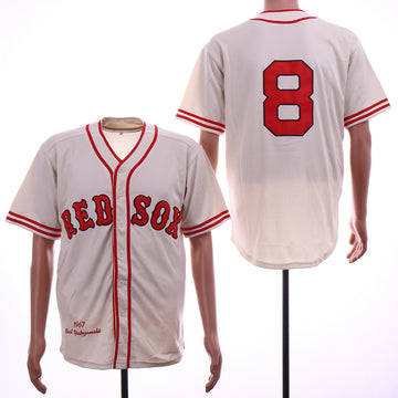 Carl Yastrzemski Boston Red Sox cream Throwback jersey