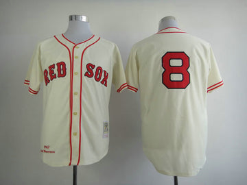 Carl Yastrzemski Boston Red Sox cream jersey