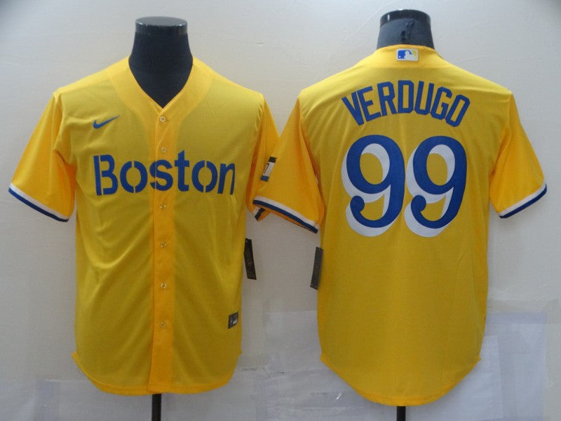 Alex Verdugo Boston Red Sox gold City Connect jersey