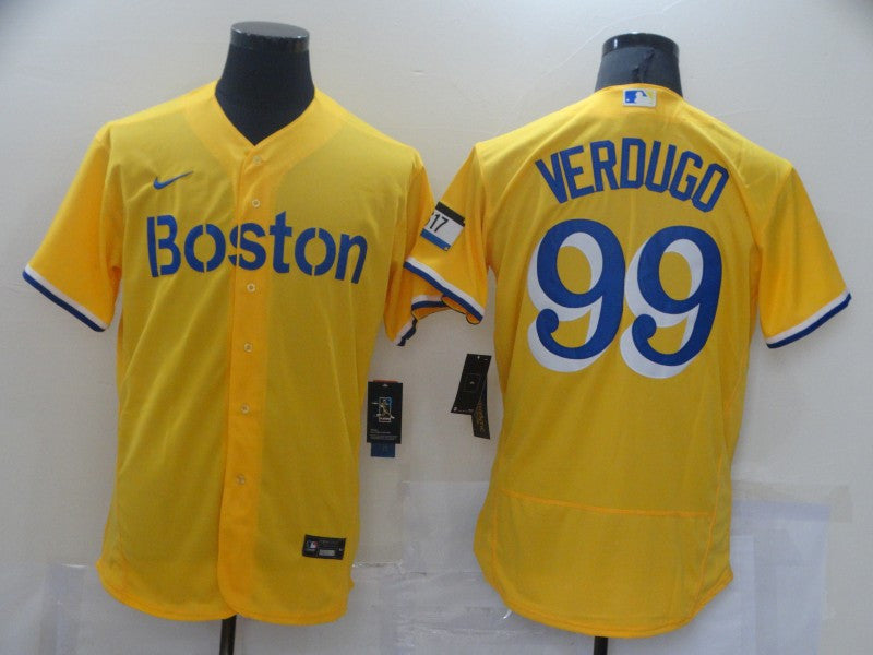 Alex Verdugo Boston Red Sox gold City Connect jersey