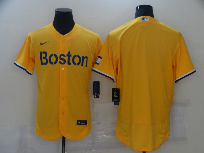 Custom Boston Red Sox gold City Connect jersey