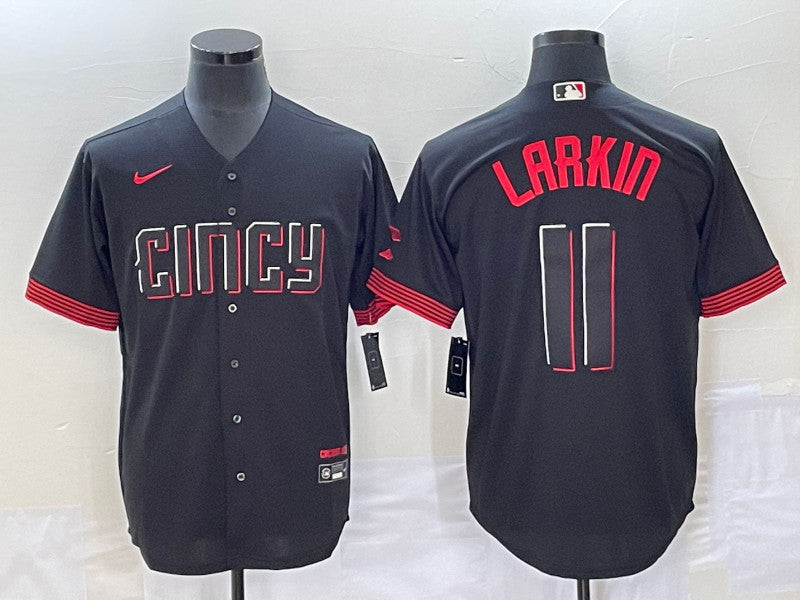 Barry Larkin Cincinnati Reds black City Connect jersey